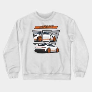 car 911 gt3 rs racing edition detail white orange Crewneck Sweatshirt